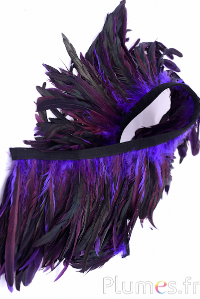 Collo gallo frusta- lungo. piume 20-25 cm - nero-viola